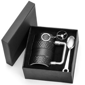   Darilni set za ljubitelje avtomobilizma - KUBEK OPONY, KLJUČNA ŽLIČKA IN OBESKI ZA KLJUČE