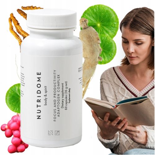 Nutridome Kompleks Adaptogenov – Naravna Podpora za Boljšo Koncentracijo in Več Energije 