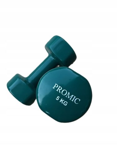 Set uteži 10KG, litoželezne v gumi, zelene 2X5kg PROMIC