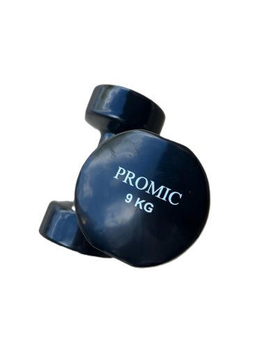 Hantle set 18KG litoželezne v črni gumi, 2 X 9kg PROMIC