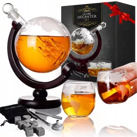 Whisky Dekanter Globus z Kozarci Darilni Set za Moške