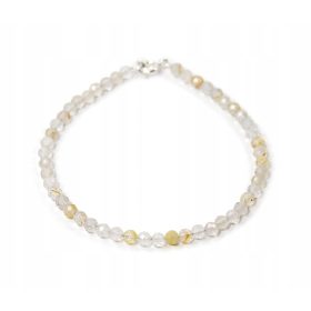   Zapestnica z naravnim KREMENOM in RUtilom, rutilne kroglice 3 mm, faseta Venus Hair