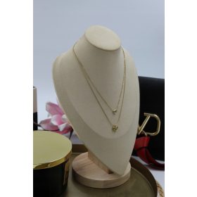    Borovniška ogrlica slavnih, kača z dvojnim srcem, srčki, zlato, jeklo 316L