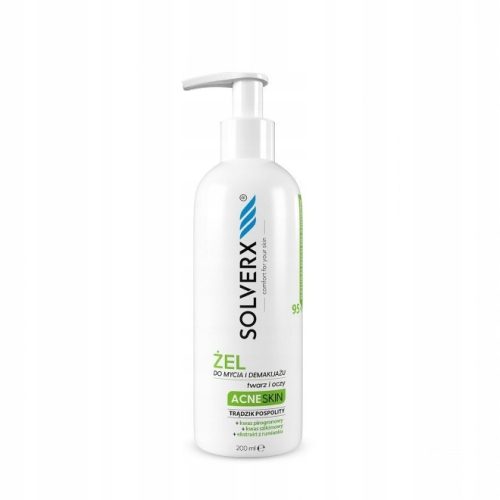 Solverx Acne Skin Gel za čiščenje in odstranjevanje ličil za mastno in aknasto kožo