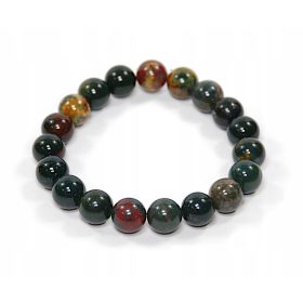 Naravna zapestnica HELIOTROP, rman, gladke kroglice, 10 mm