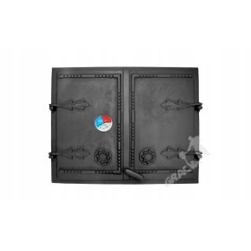   VRATA B02 - 44X55 CM + TERMOMETER 0-250°C litoželezna za prekajevalnico krušne peči