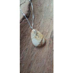 Mokaitov jaspis Obesek s Srebrno Verižico