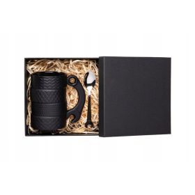   Darilni set Keramični kavni kozarec v obliki pnevmatike s ključem + mehanična žlička