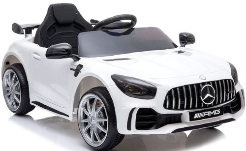 Najnovejši model avtomobila Mercedes GTR s 12V akumulatorjem in 2x45W motorji, v beli barvi. Ta avto je opremljen z mehkimi kolesi EVA, sedežem iz EKO USNJA ter odpirajočimi se vrati. Z licenco koncer