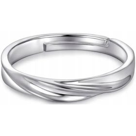 Eleganten Srebrn Moški Prstan z Nastavljivo Velikostjo