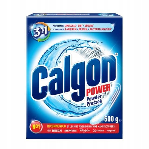 Prašek za zaščito pred vodnim kamenjem za pralne stroje Calgon Power 3v1 500 g (20 pranj)