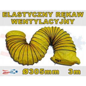   Fleksibilna cev za prezračevanje Φ 305 mm, dolžina 3 m (od -50°C do +150°C)