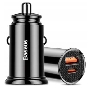   BASEUS ZMOGLJIV HITRI USB AVTOPOLNILEC USB-C TYPE-C PD 30W QC 3.0 5A