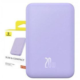   Magneti mini prenosni polnilnik Baseus 5000mAh 20W vijoličen