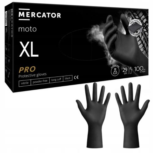  DELAVNIŠKE ROKAVICE ČRNE MERCATOR ideall MOTO ČRNE močne 100 kom velikost XL