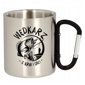 KOVINSKI TURISTIČNI KELIH Z KARABINOM 300ml