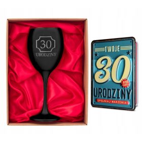   Eleganten set kozarcev za vino in čestitka - 30. rojstni dan