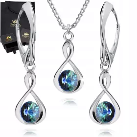   Srebrni Komplet Nakita Neskončnost - Poročni Komplet za Mamo, Dekle, Ženo