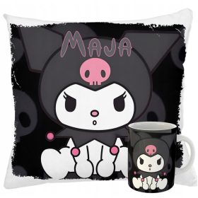   KUROMI IN MY MELODY DEKORATIVNI SET Z BLAZINO + DARILNIM IMENOM