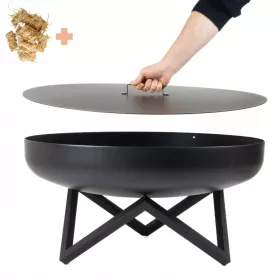    Ognjišče s pokrovom globoka črna skleda 80 cm + klobase 5 kos