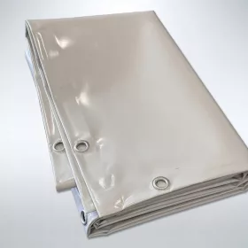   PVC Plandeka z Očki, 500 g/m², Velikost 4x2.4 m, Siva Barva - Vsestranska in Vzdržljiva