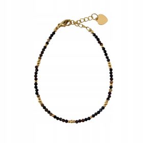 Zapestnica naravnega kamna turmalin dimljeni kremen 2 mm