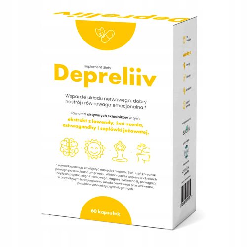 Naravna Podpora za Nervni Sistem - Depreliiv60, Prehransko dopolnilo s Kapsulami