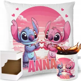 SET LILO STICH ANGEL PODUSZKA IN KUBEC