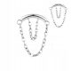 Srebrni labret z verižicami Lobe Flat Helix TITAN 1,2/12