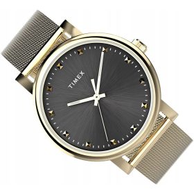   ZLATA DAMSKA URA TIMEX TW2W19500 GOLD MESH TRANSCEND - KOMPLET