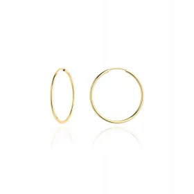    Obročki iz zlata 585, klasični uhani, lahki in elegantni krogi, 1,2 cm