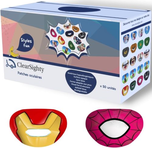 Obliži za otroke ClearSighty z motivom superheroja, paket 50 kosov