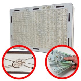   Grafična shramba 50.000 PLN darilo velika 30cm/19cm realni zneski