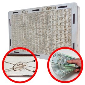   Grafiran varčevalnik 40.000 PLN darilo velik 30 cm/19 cm realni zneski