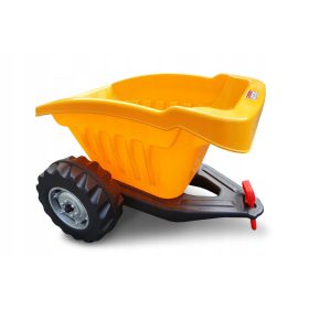   PRIKOLICA ZA TRAKTOR NA VELIKE PEDALE PILSAN XL Z KOVINSKO OSO, RUMENA