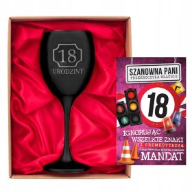   Kozarec za vino in rojstnodnevna vestilka za 18. rojstni dan prijatelja