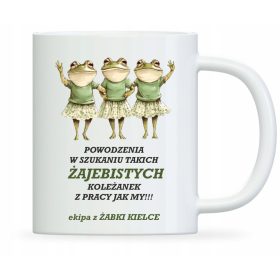   Darilna skodelica za slovo od službe "Žabica" s personaliziranimi željami