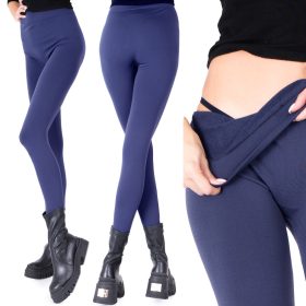   Legice Ociepljene s Polarno Podlogo - Mornarsko Modre, Visok Pas