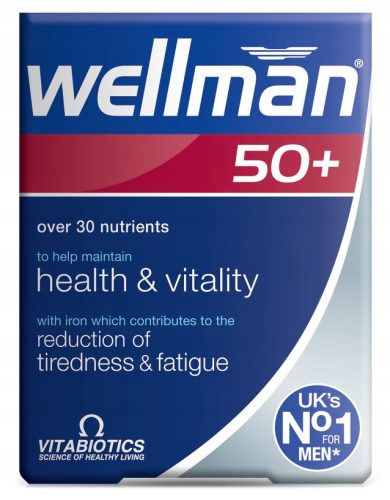 Dopolnilo za moške nad 50 let Wellman 50+, brez glutena in primerno za vegetarijance