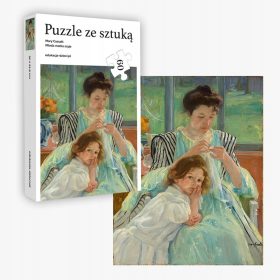  Puzzle s sliko: Mlada mamica šiva - Cassatt (60 kosov)