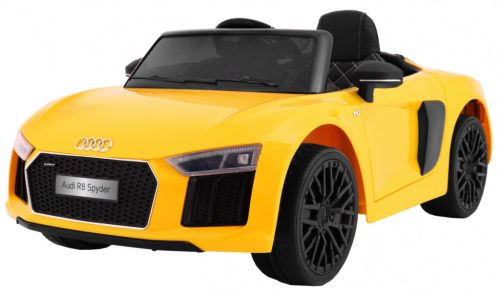 Baterijski avtomobil Audi R8 Spyder Rumena EVA Daljinski upravljalnik Brezplačni zagon Radio MP3 LED