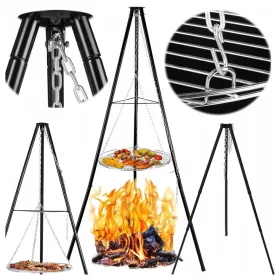    KAMIN TRINOŽNI ŽAR TABORNI OGNJEV VRTNI VISEČ VELIK TABORNI OGENJ 150 cm