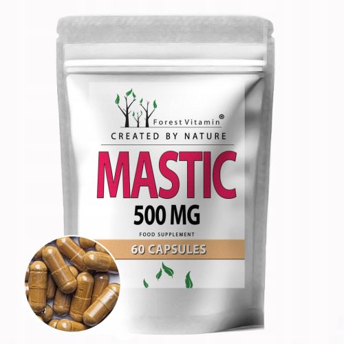Naravna podpora prebavnega sistema: Mastika 500 mg - 60 kapsul, primerno za vegane