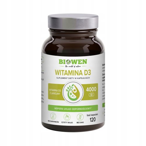 BIOWEN Vitamin D3 v kapsulah - 120 kapsul z 4000 IU vitamina D3