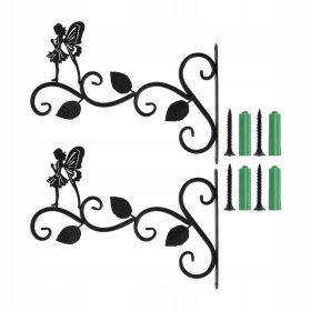    Železni obešalnik za rastline 2x stenska dekoracija v obliki lista, stoječa vila s 3 listi