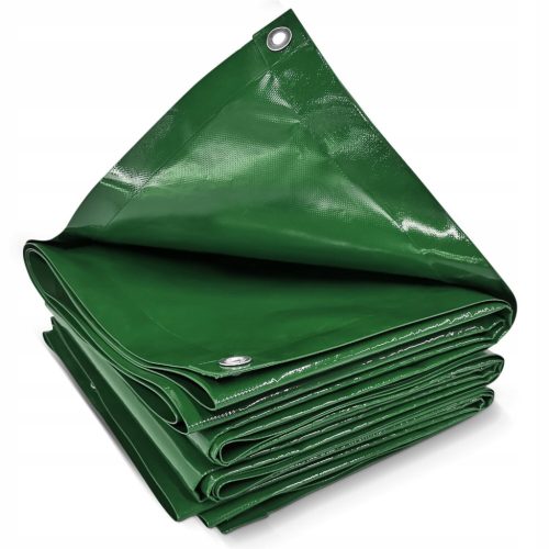 Industrijska zaščitna ponjava z očesi, zelena, 4x3 m, 650g/m2 - JAGO®