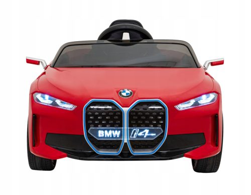  Otroški avtomobilček BMW i4 na baterijski pogon, rdeča + prost zagon + EVA + ekološko usnje