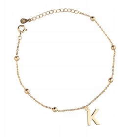   NASSARIUS ZAPESTNICA S KROGLICAMI OBESEK ČRKA K, POZLAČENO SREBRO