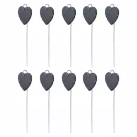    Etikete za rastline 10 kosov visečih etiket iz skrilavca vrtni znaki v obliki srca iz skrilavca
