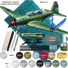   MODEL letala Suhoj Su-2 + A3 podloga za samozdravljenje, lepilo, čopiči, barve